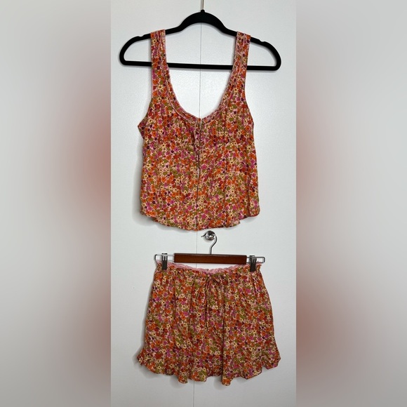 Free People Ellis Printed Set in Spring Blossom Combo Floral Two Piece Small NWT - Picture 2 of 13